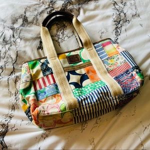 Coach Canvas Patchwork Shoulder Tote Bag